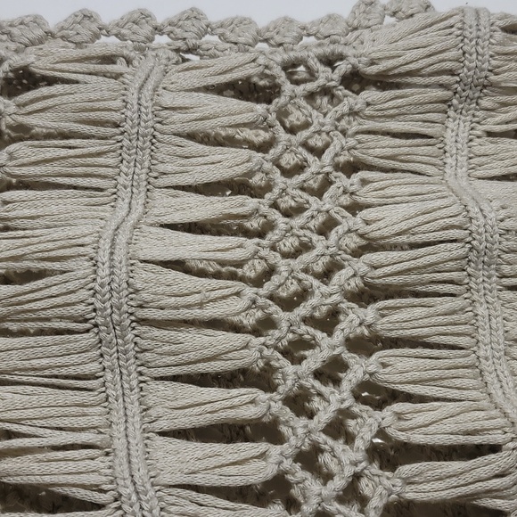 A.N.A. A New Approach Boho Crochet Tank Vest Blouse Beige Tan sz L GUC - Picture 3 of 6